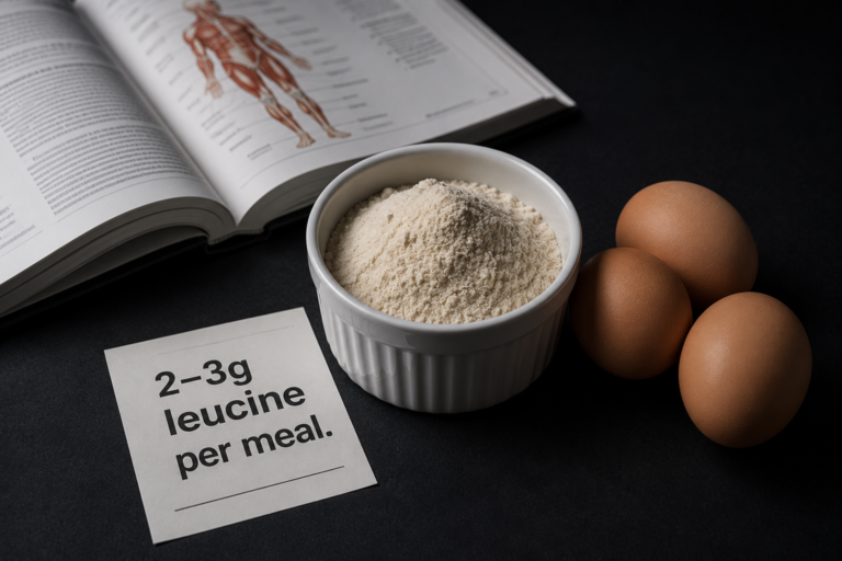 Leucine threshold for muscle protein synthesis — protein sources and mTORC1 trigger explanation for GLP-1 users